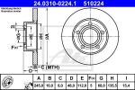 ATE 24.0310-0224.1 тормозной диск на VW PASSAT Variant (3B6)