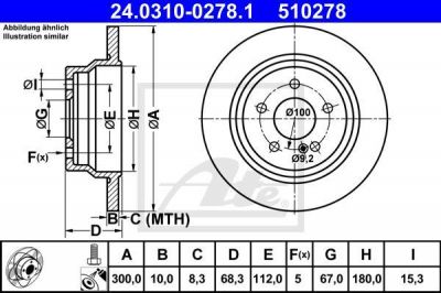 ATE 24.0310-0278.1 Диск тормозной Power Disc 24.0310-0278.1