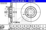 ATE 24.0318-0106.1 тормозной диск на VW LUPO (6X1, 6E1)