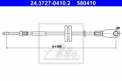 ATE 24.3727-0410.2 трос, стояночная тормозная система на MERCEDES-BENZ 190 (W201)