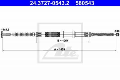 ATE 24.3727-0543.2 трос, стояночная тормозная система на FIAT MAREA Weekend (185)