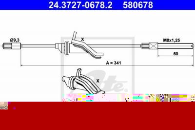 ATE 24.3727-0678.2 трос, стояночная тормозная система на FORD FOCUS II седан (DA_)