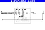 ATE 24.3727-0818.2 трос, стояночная тормозная система на PEUGEOT 306 (7B, N3, N5)