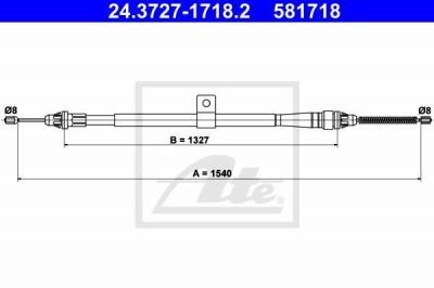 ATE 24.3727-1718.2 трос, стояночная тормозная система на NISSAN MICRA III (K12)