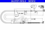 ATE 24.3727-1912.2 трос, стояночная тормозная система на TOYOTA YARIS (SCP1_, NLP1_, NCP1_)
