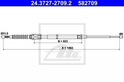 ATE 24.3727-2709.2 трос, стояночная тормозная система на SEAT LEON ST (5F8)