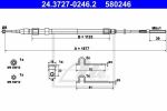 ATE 24372702462 ТРОС РУЧНИКА 5 E39 ЗАД R L=1878 95/04-<< (заменен для 24.3727.0226.2)