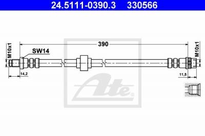 ATE 24.5111-0390.3 тормозной шланг на RENAULT MEGANE I (BA0/1_)