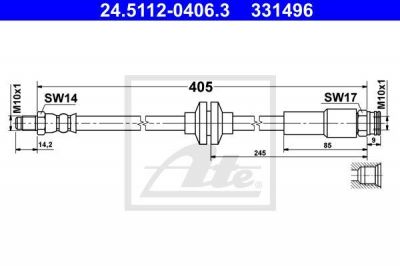 ATE 24.5112-0406.3 тормозной шланг на OPEL COMBO Tour (X12)