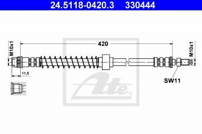 ATE 24.5118-0420.3 тормозной шланг на PEUGEOT 405 I Break (15E)