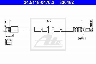 ATE 24.5118-0470.3 тормозной шланг на PEUGEOT 405 I Break (15E)