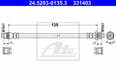 ATE 24.5203-0135.3 тормозной шланг на RENAULT MEGANE III Наклонная задняя часть (BZ0_)