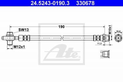 ATE 24.5243-0190.3 Шланг торм.зад.VW PASSAT 180мм 97-2000