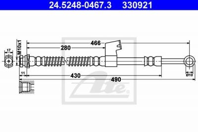 ATE 24.5248-0467.3 тормозной шланг на HYUNDAI GETZ (TB)