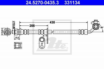 ATE 24.5270-0435.3 тормозной шланг на HONDA CR-V II (RD_)