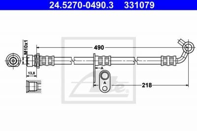 ATE 24.5270-0490.3 тормозной шланг на HONDA CR-V II (RD_)