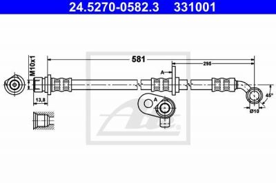 ATE 24.5270-0582.3 тормозной шланг на HONDA CR-V II (RD_)