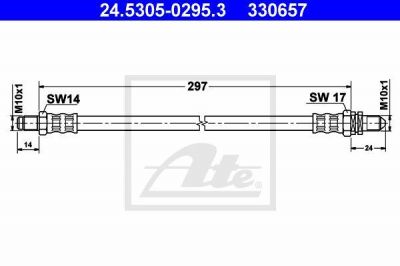 ATE 24.5305-0295.3 тормозной шланг на FORD FIESTA IV (JA_, JB_)