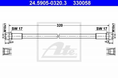ATE 24.5905-0320.3 Шланг сцепления E34, E36, Z3 320мм