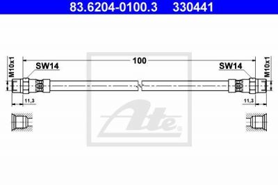 ATE 83.6204-0100.3 тормозной шланг на 5 Touring (E39)