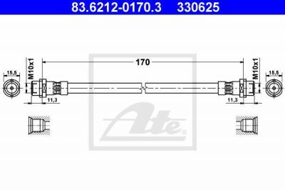 ATE 83.6212-0170.3 тормозной шланг на AUDI A6 Avant (4B5, C5)