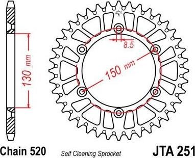 BIKE ALERT Звезда цепного привода (JTA 251 50)