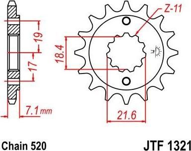 BIKE ALERT Звезда цепного привода (JTF 1321 12)