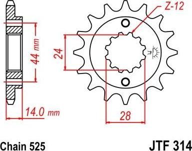 BIKE ALERT Звезда цепного привода (JTF 314 16)