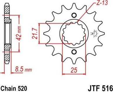 BIKE ALERT Звезда цепного привода (JTF 516 15)