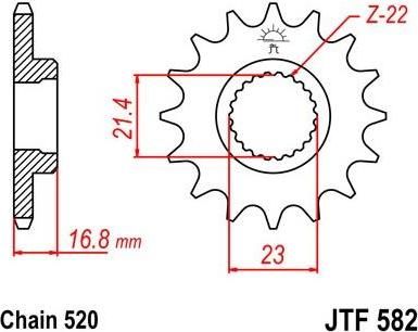 BIKE ALERT Звезда цепного привода (JTF 582 16)