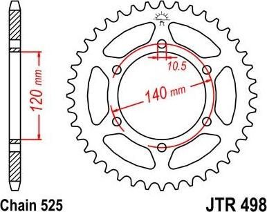 BIKE ALERT Звезда цепного привода (JTR 498 45)