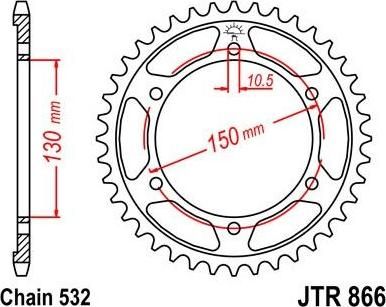 BIKE ALERT Звезда цепного привода (JTR 866 47)