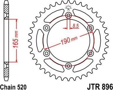 BIKE ALERT Звезда цепного привода (JTR 896 50)