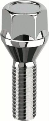 Bimecc C17D30 колёсный болт M14×1,5×30, CH17, конус 60°, белый цинк