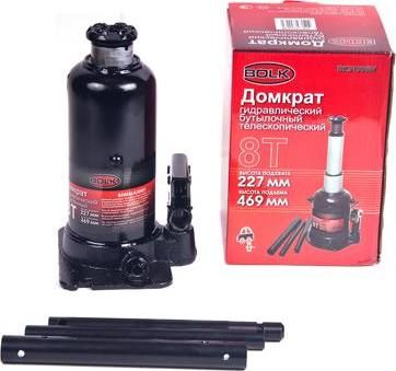 BOLK BK51006W Домкрат гидравлический бутылочный 8т 227-469мм телескопический
