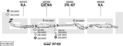 Bosal 010.083.22 система выпуска ог на ALFA ROMEO 164 (164)