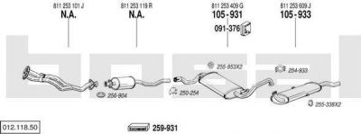 Bosal 012.118.50 система выпуска ог на AUDI 80 (81, 85, B2)