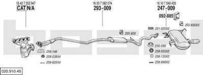 Bosal 020.910.45 система выпуска ог на 3 (E90)