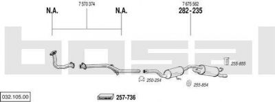 Bosal 032.105.00 система выпуска ог на FIAT UNO (146A/E)