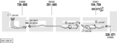 Bosal 034.168.51 система выпуска ог на FORD ESCORT IV универсал (AWF, AVF)
