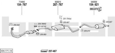 Bosal 034.171.13 система выпуска ог на FORD ESCORT V универсал (GAL, AVL)