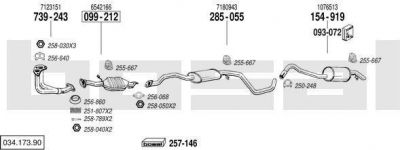 Bosal 034.173.90 система выпуска ог на FORD ESCORT V универсал (GAL, AVL)