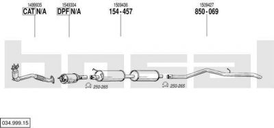 Bosal 034.999.15 система выпуска ог на FORD TRANSIT фургон