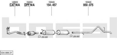 Bosal 034.999.21 система выпуска ог на FORD TRANSIT фургон