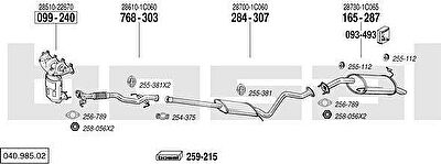 Bosal 040.985.02 система выпуска ог на HYUNDAI GETZ (TB)