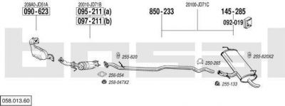 Bosal 058.013.60 система выпуска ог на NISSAN QASHQAI / QASHQAI +2 (J10, JJ10)