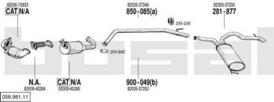 Bosal 058.981.11 система выпуска ог на NISSAN PRIMASTAR фургон (X83)