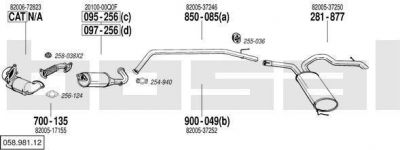 Bosal 058.981.12 система выпуска ог на NISSAN PRIMASTAR фургон (X83)