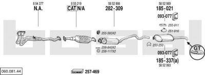 Bosal 060.081.44 система выпуска ог на OPEL ASTRA F (56_, 57_)