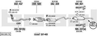 Bosal 060.082.75 система выпуска ог на OPEL ASTRA F (56_, 57_)